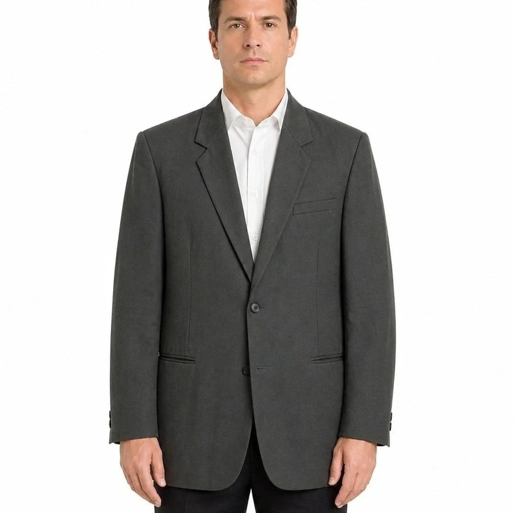 Barry Manufacturing Mens Tuxedo‎ Jacket Black Single Button Peak Lapel Blazer